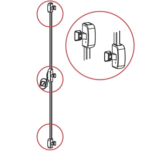 Panikové kování model PUSH-PAD, 3-bodové horizontá